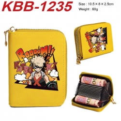 My Hero Academia Anime-themed bank card zipper cardholder with dimensions 10.5x8x2.5cm