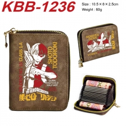 My Hero Academia Anime-themed bank card zipper cardholder with dimensions 10.5x8x2.5cm