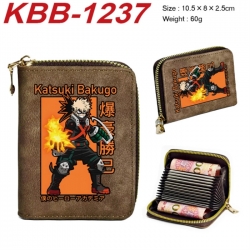 My Hero Academia Anime-themed bank card zipper cardholder with dimensions 10.5x8x2.5cm