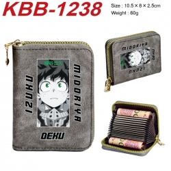 My Hero Academia Anime-themed bank card zipper cardholder with dimensions 10.5x8x2.5cm