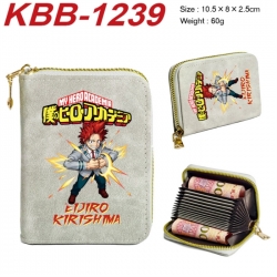 My Hero Academia Anime-themed bank card zipper cardholder with dimensions 10.5x8x2.5cm