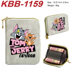 Tom and Jerry Anime-themed bank card zipper cardholder with dimensions 10.5x8x2.5cm