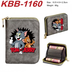 Tom and Jerry Anime-themed bank card zipper cardholder with dimensions 10.5x8x2.5cm