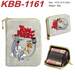 Tom and Jerry Anime-themed bank card zipper cardholder with dimensions 10.5x8x2.5cm