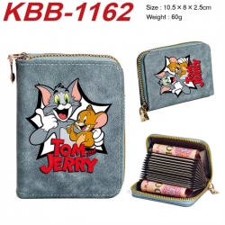 Tom and Jerry Anime-themed bank card zipper cardholder with dimensions 10.5x8x2.5cm