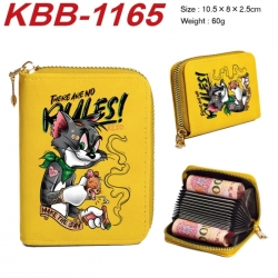 Tom and Jerry Anime-themed bank card zipper cardholder with dimensions 10.5x8x2.5cm