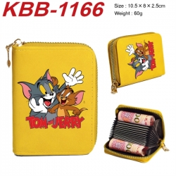 Tom and Jerry Anime-themed bank card zipper cardholder with dimensions 10.5x8x2.5cm