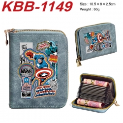 Marvel Anime-themed bank card zipper cardholder with dimensions 10.5x8x2.5cm