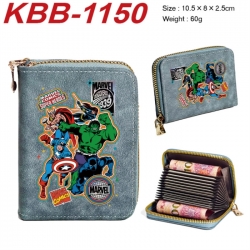 Marvel Anime-themed bank card zipper cardholder with dimensions 10.5x8x2.5cm