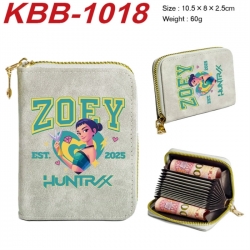 K-Pop:Demon Hunters Anime-themed bank card zipper cardholder with dimensions 10.5x8x2.5cm