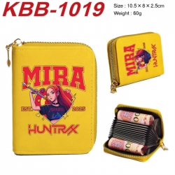 K-Pop:Demon Hunters Anime-themed bank card zipper cardholder with dimensions 10.5x8x2.5cm