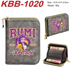 K-Pop:Demon Hunters Anime-themed bank card zipper cardholder with dimensions 10.5x8x2.5cm
