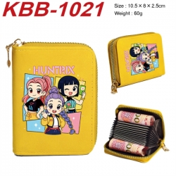 K-Pop:Demon Hunters Anime-themed bank card zipper cardholder with dimensions 10.5x8x2.5cm