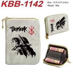 Berserk Anime-themed bank card zipper cardholder with dimensions 10.5x8x2.5cm