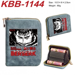 Berserk Anime-themed bank card zipper cardholder with dimensions 10.5x8x2.5cm