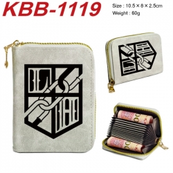 Shingeki no Kyojin Anime-themed bank card zipper cardholder with dimensions 10.5x8x2.5cm