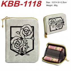 Shingeki no Kyojin Anime-themed bank card zipper cardholder with dimensions 10.5x8x2.5cm