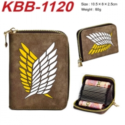 Shingeki no Kyojin Anime-themed bank card zipper cardholder with dimensions 10.5x8x2.5cm