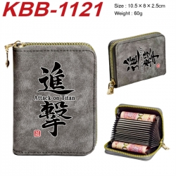 Shingeki no Kyojin Anime-themed bank card zipper cardholder with dimensions 10.5x8x2.5cm