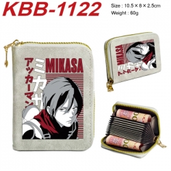 Shingeki no Kyojin Anime-themed bank card zipper cardholder with dimensions 10.5x8x2.5cm