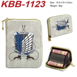 Shingeki no Kyojin Anime-themed bank card zipper cardholder with dimensions 10.5x8x2.5cm