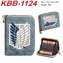 Shingeki no Kyojin Anime-themed bank card zipper cardholder with dimensions 10.5x8x2.5cm