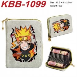 Naruto Anime-themed bank card zipper cardholder with dimensions 10.5x8x2.5cm
