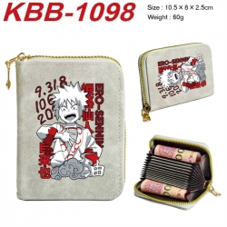 Naruto Anime-themed bank card zipper cardholder with dimensions 10.5x8x2.5cm