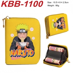 Naruto Anime-themed bank card zipper cardholder with dimensions 10.5x8x2.5cm