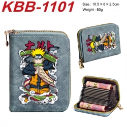 Naruto Anime-themed bank card zipper cardholder with dimensions 10.5x8x2.5cm