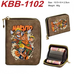 Naruto Anime-themed bank card zipper cardholder with dimensions 10.5x8x2.5cm