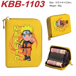 Naruto Anime-themed bank card zipper cardholder with dimensions 10.5x8x2.5cm