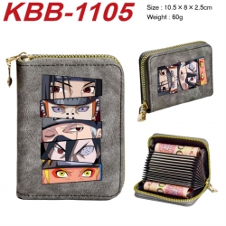 Naruto Anime-themed bank card zipper cardholder with dimensions 10.5x8x2.5cm