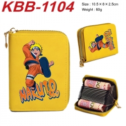 Naruto Anime-themed bank card zipper cardholder with dimensions 10.5x8x2.5cm
