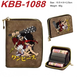 One Piece Anime-themed bank card zipper cardholder with dimensions 10.5x8x2.5cm