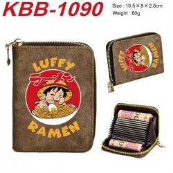 One Piece Anime-themed bank card zipper cardholder with dimensions 10.5x8x2.5cm