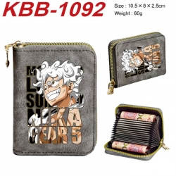 One Piece Anime-themed bank card zipper cardholder with dimensions 10.5x8x2.5cm