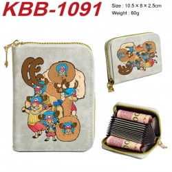 One Piece Anime-themed bank card zipper cardholder with dimensions 10.5x8x2.5cm