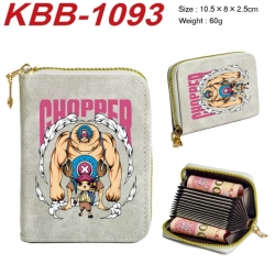 One Piece Anime-themed bank card zipper cardholder with dimensions 10.5x8x2.5cm