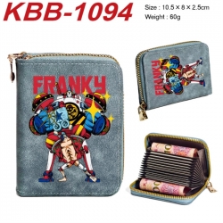 One Piece Anime-themed bank card zipper cardholder with dimensions 10.5x8x2.5cm
