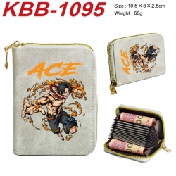 One Piece Anime-themed bank card zipper cardholder with dimensions 10.5x8x2.5cm