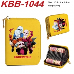 Undertale Anime-themed bank card zipper cardholder with dimensions 10.5x8x2.5cm