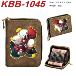 Undertale Anime-themed bank card zipper cardholder with dimensions 10.5x8x2.5cm