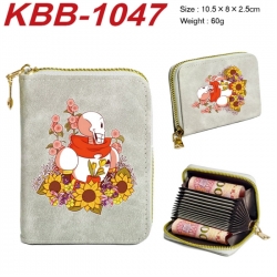 Undertale Anime-themed bank card zipper cardholder with dimensions 10.5x8x2.5cm