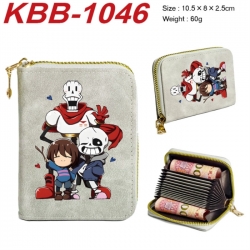 Undertale Anime-themed bank card zipper cardholder with dimensions 10.5x8x2.5cm