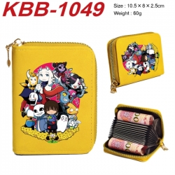 Undertale Anime-themed bank card zipper cardholder with dimensions 10.5x8x2.5cm