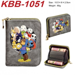 Undertale Anime-themed bank card zipper cardholder with dimensions 10.5x8x2.5cm
