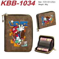 Super Mario Anime-themed bank card zipper cardholder with dimensions 10.5x8x2.5cm