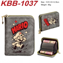 Super Mario Anime-themed bank card zipper cardholder with dimensions 10.5x8x2.5cm