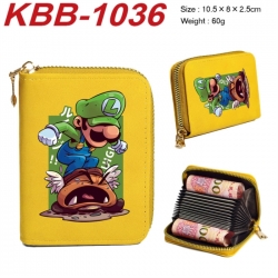 Super Mario Anime-themed bank card zipper cardholder with dimensions 10.5x8x2.5cm